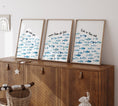 Load image into Gallery viewer, Nautical Nursery Wall Art | Set of 3 Ocean Theme Prints | Blue Boys' Room Decor - RoseRowanDesign - Wall Art