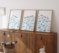 Load image into Gallery viewer, Nautical Nursery Wall Art | Set of 3 Ocean Theme Prints | Blue Boys' Room Decor - RoseRowanDesign - Wall Art