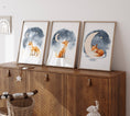 Load image into Gallery viewer, Night Sky Fox Nursery Prints | Set of 3 | Boho Wall Art | Gender Neutral Nursery Decor - RoseRowanDesign - Wall Art