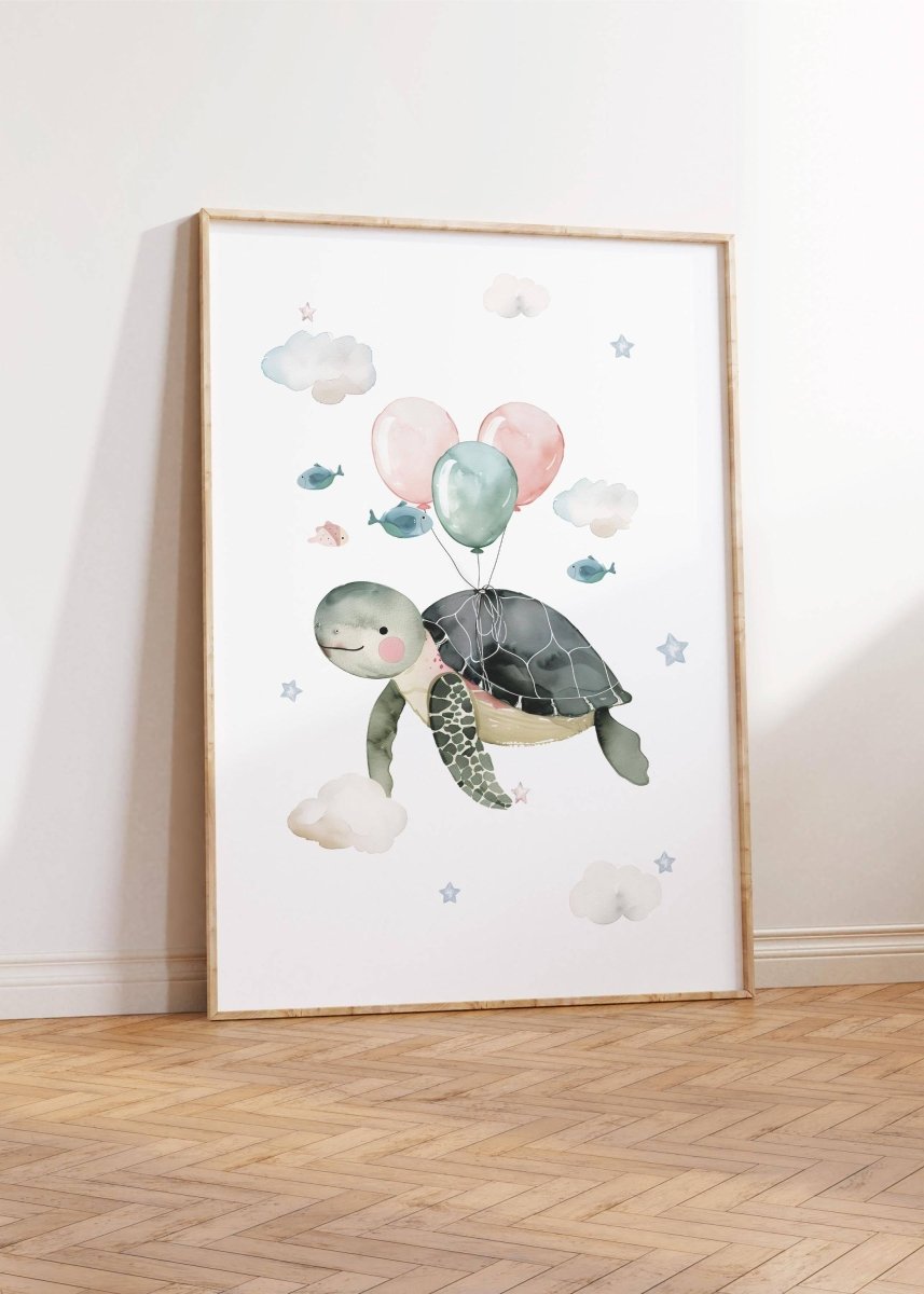 Ocean Theme Nursery Prints | Set of 3 | Whimsical Sea Creatures Wall Art for Baby Boy's Room - RoseRowanDesign -