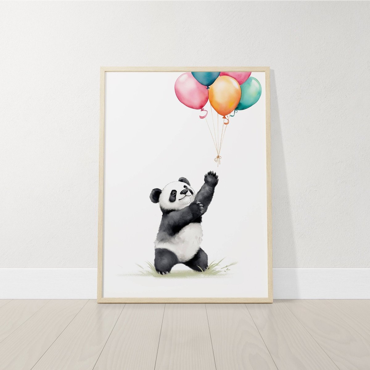 Panda Bear Nursery Prints | Set of 3 | Neutral Animal Wall Art for Baby's Bedroom - RoseRowanDesign -