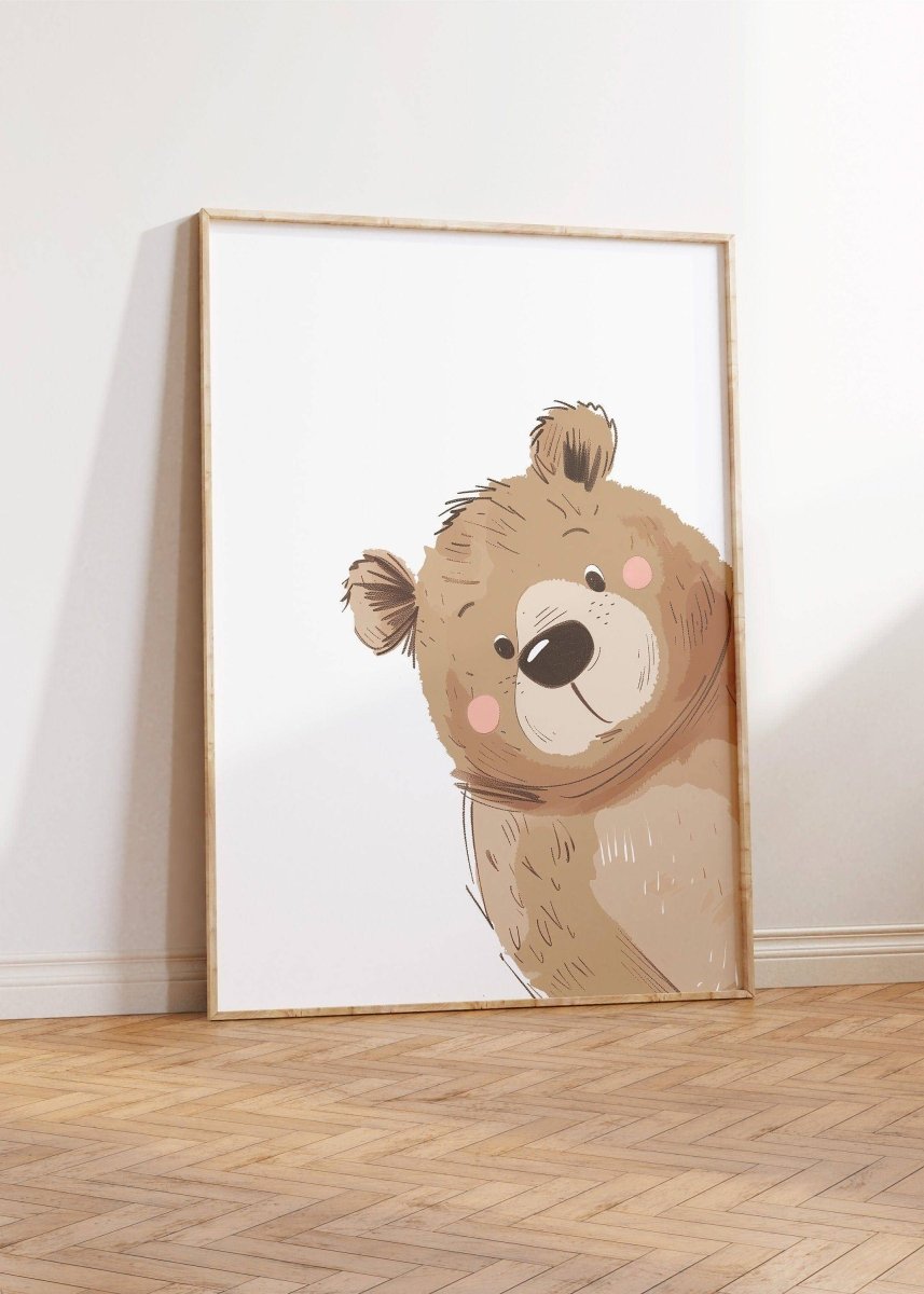 Peeking Bears Nursery Prints | Set of 3 Bear - Themed Gender Neutral Wall Art - RoseRowanDesign - Wall Art