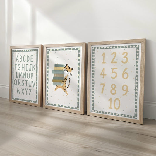 Personalised Alphabet & Number Nursery Prints – Educational Set - RoseRowanDesign -