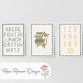 Load image into Gallery viewer, Personalised Alphabet & Number Nursery Prints – Educational Set - RoseRowanDesign -