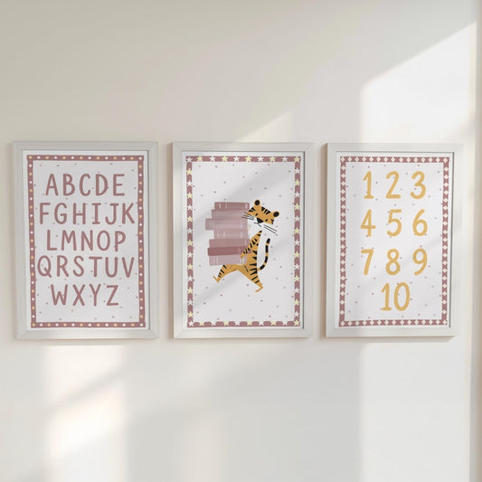 Personalised Alphabet & Number Nursery Prints – Educational Set - RoseRowanDesign -