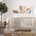 Load image into Gallery viewer, Personalised Boho Star, Sun & Moon | Set of 3 | Mid Century kids room - RoseRowanDesign - Wall Art