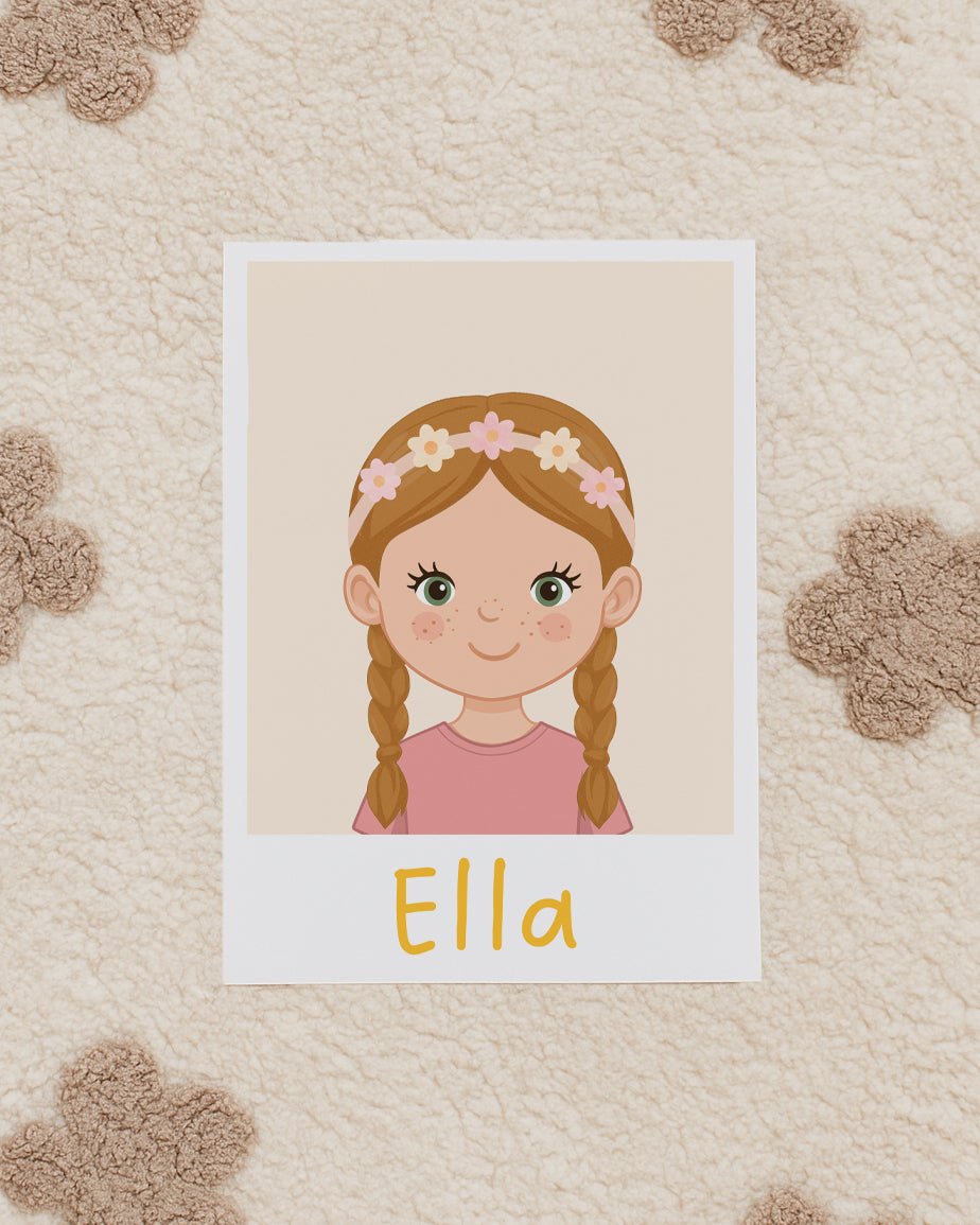 Personalised Children's Portrait Print – Custom Character & Name - RoseRowanDesign -