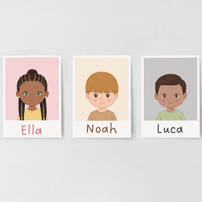 Personalised Children's Portrait Print – Custom Character & Name - RoseRowanDesign -