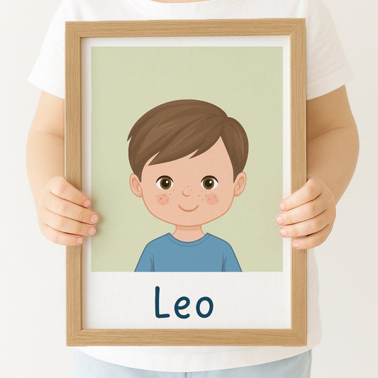 Personalised Children's Portrait Print – Custom Character & Name - RoseRowanDesign -