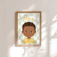 Load image into Gallery viewer, Personalised Children's Portrait Print – Custom Character & Name - Checkerboard - RoseRowanDesign -