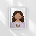 Load image into Gallery viewer, Personalised Children's Portrait Print – Custom Character & Name - Scalloped - RoseRowanDesign -