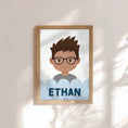 Load image into Gallery viewer, Personalised Children's Portrait Print – Custom Character & Name - Scalloped - RoseRowanDesign -