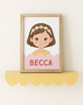 Load image into Gallery viewer, Personalised Children's Portrait Print – Custom Character & Name - Scalloped - RoseRowanDesign -