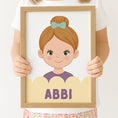 Load image into Gallery viewer, Personalised Children's Portrait Print – Custom Character & Name - Scalloped - RoseRowanDesign -