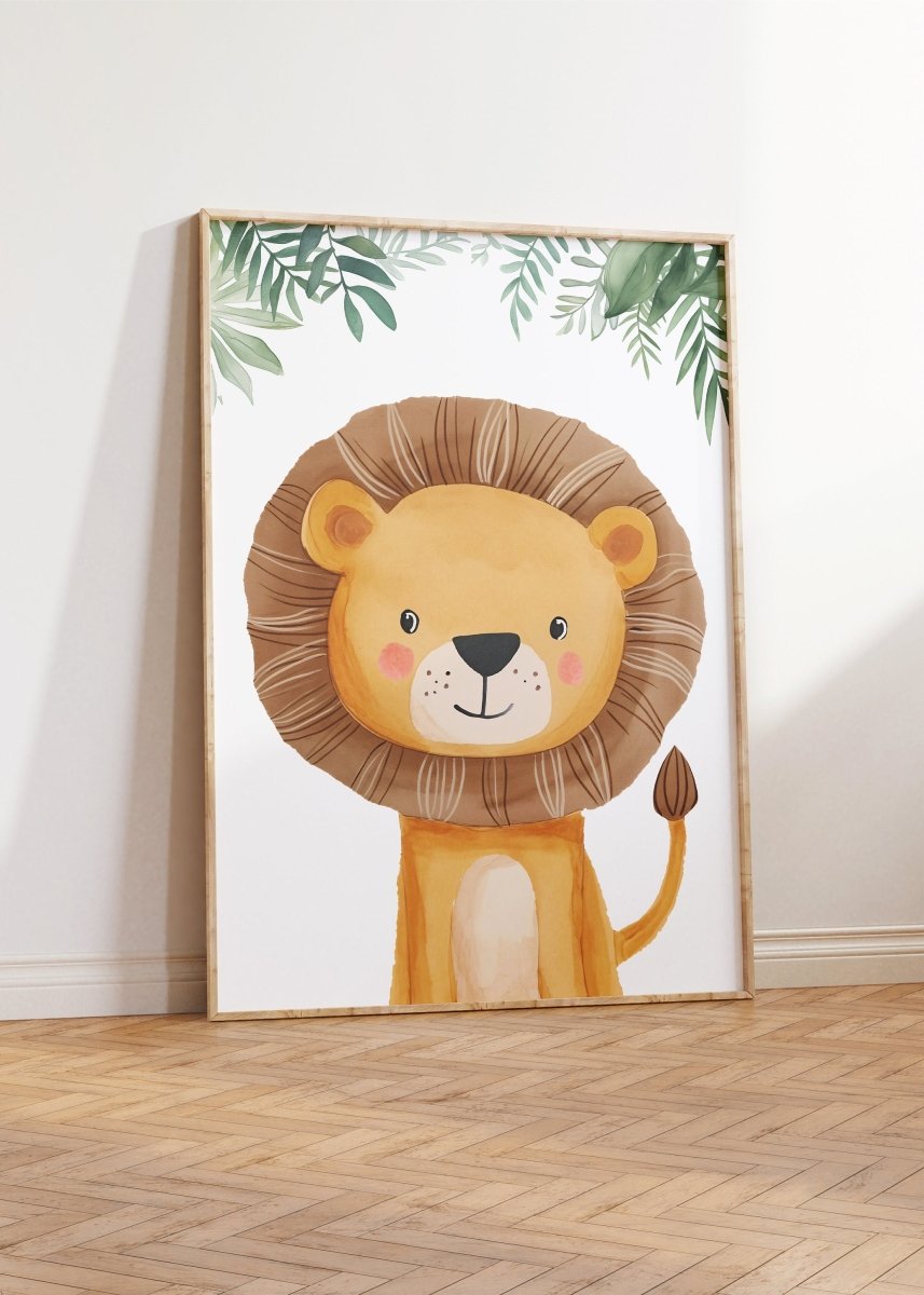 Personalised Child's Name Safari Animal Wall Art | Green Background | Set of 3 Nursery Prints - RoseRowanDesign -