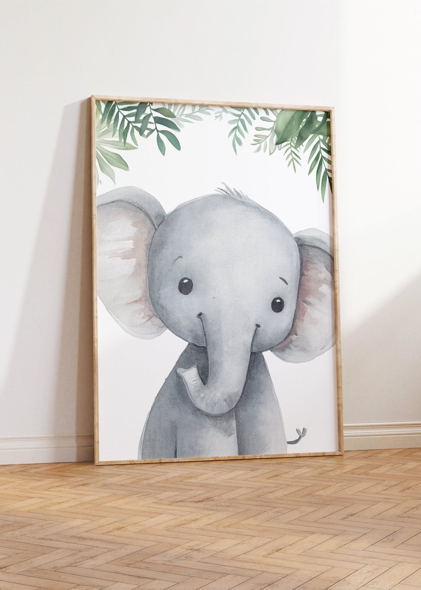 Personalised Child's Name Safari Animal Wall Art | Green Background | Set of 3 Nursery Prints - RoseRowanDesign -