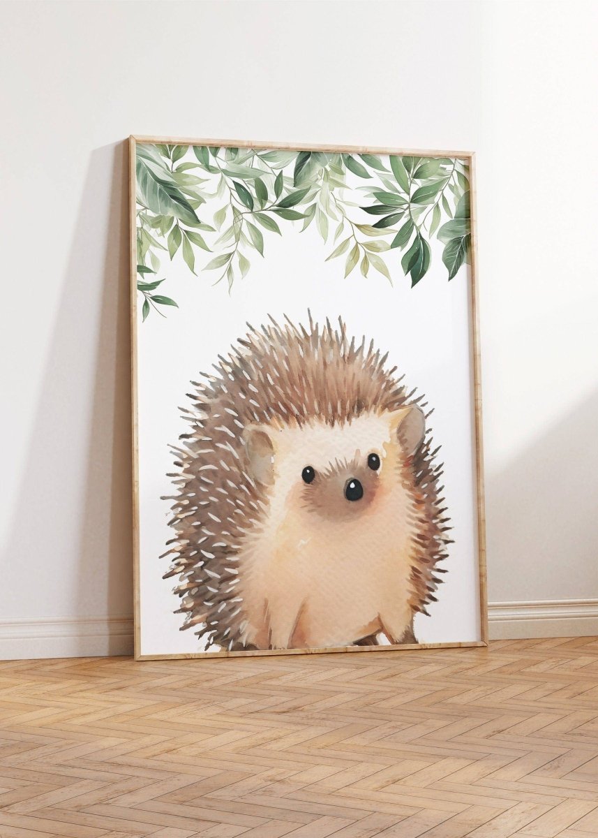 Personalised Child's Name Woodland Animal Wall Art | Leaves Background | Set of 3 Nursery Prints - RoseRowanDesign -