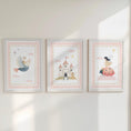 Load image into Gallery viewer, Personalised Fairy Tale Nursery Print Set – Castle, Fairy & Magical Creatures - RoseRowanDesign -