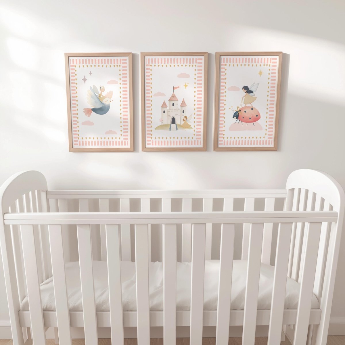 Personalised Fairy Tale Nursery Print Set – Castle, Fairy & Magical Creatures - RoseRowanDesign -