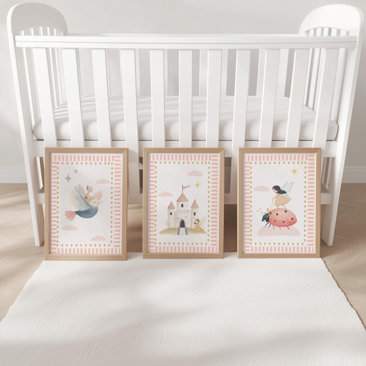 Personalised Fairy Tale Nursery Print Set – Castle, Fairy & Magical Creatures - RoseRowanDesign -