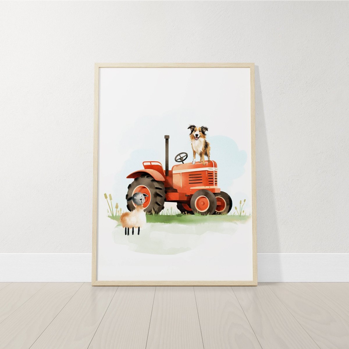 Personalised Farm Nursery Prints | Set of 3 Tractor Theme Wall Art | Unisex Barnyard Posters - RoseRowanDesign - Wall Art