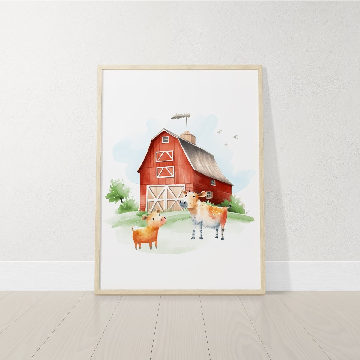 Personalised Farm Nursery Prints | Set of 3 Tractor Theme Wall Art | Unisex Barnyard Posters - RoseRowanDesign - Wall Art