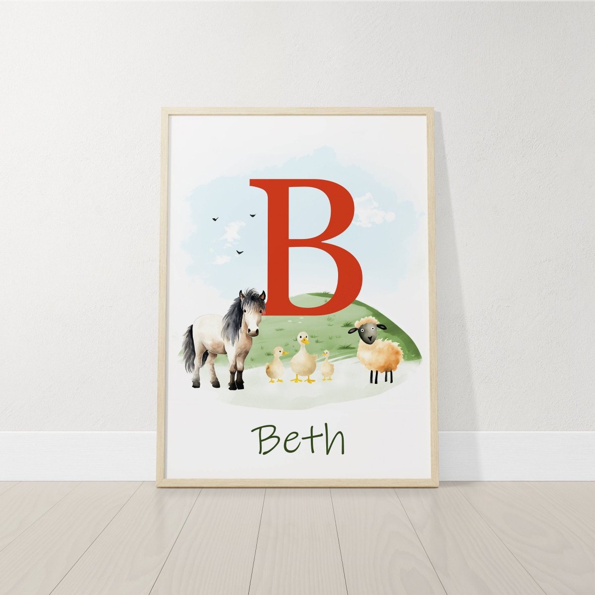 Personalised Farm Nursery Prints | Set of 3 Tractor Theme Wall Art | Unisex Barnyard Posters - RoseRowanDesign - Wall Art