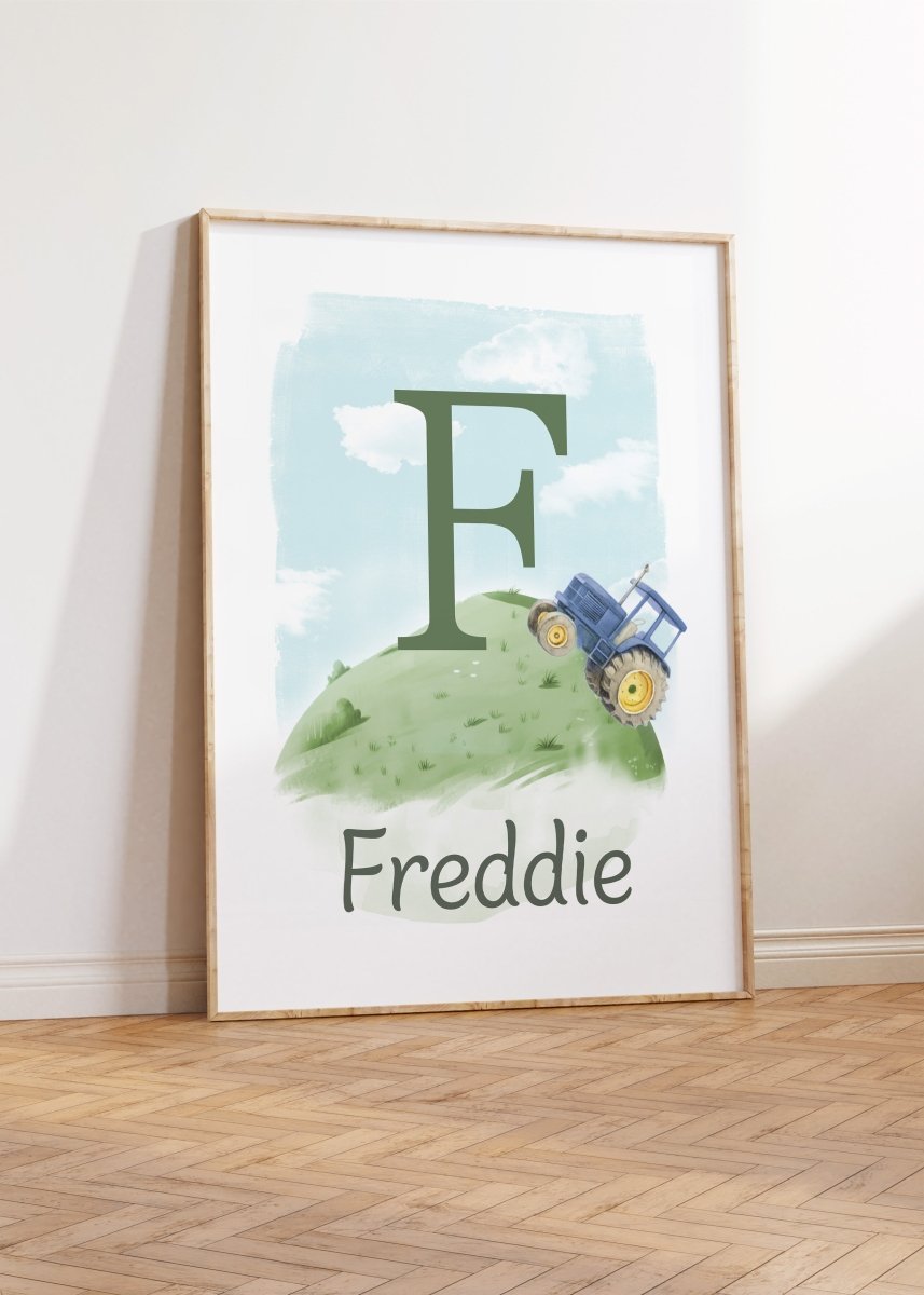 Personalised Farm Nursery Wall Prints | Set of 3 Barnyard Animal Decor | Boys' Room Posters - RoseRowanDesign - Wall Art