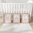 Load image into Gallery viewer, Personalised Floral Goose Prints Set - Custom Name Wall Art in Soft Pink - RoseRowanDesign -