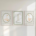 Load image into Gallery viewer, Personalised Goose Nursery Print Set – Custom Name & Initial Wall Art – Farmhouse Baby Room Decor, Optional Frames - RoseRowanDesign -