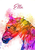 Load image into Gallery viewer, Personalised Horse Wall Print | Rainbow Watercolour Decor for Girls' Bedrooms - RoseRowanDesign - Wall Art
