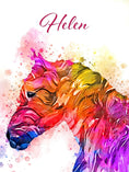 Load image into Gallery viewer, Personalised Horse Wall Print | Rainbow Watercolour Decor for Girls' Bedrooms - RoseRowanDesign - Wall Art