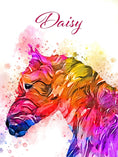 Load image into Gallery viewer, Personalised Horse Wall Print | Rainbow Watercolour Decor for Girls' Bedrooms - RoseRowanDesign - Wall Art