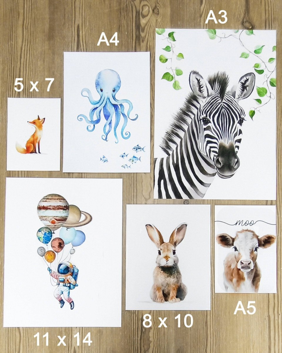 Personalised Horse Wall Print | Rainbow Watercolour Decor for Girls' Bedrooms - RoseRowanDesign - Wall Art