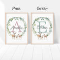 Load image into Gallery viewer, Personalised Name Woodland Animal Nursery Prints | Set of 3 Neutral Forest Wall Art for Baby Bedroom - RoseRowanDesign - Wall Art