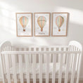 Load image into Gallery viewer, Personalised Nursery Wall Prints, Set of 3 Hot Air Balloon, Bunny Goose Bear Optional Frame Bedroom Decor Gift for Kid Room Playroom Posters - RoseRowanDesign -