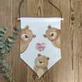 Load image into Gallery viewer, Personalised Peek - a - Boo Bear Name Pennant Wall Flag | Nursery & Kids Room Decor - RoseRowanDesign -