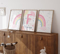 Load image into Gallery viewer, Personalised Rainbow | Set of 3 Prints | Pink Girls Room Print Set - RoseRowanDesign - Wall Art