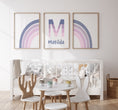 Load image into Gallery viewer, Personalised Rainbow | Set of 3 Prints | Purple Girls Room Print Set - RoseRowanDesign - Wall Art