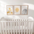 Load image into Gallery viewer, Personalised Safari Animal Nursery Prints – Set of 3 Giraffe & Elephant Wall Art - RoseRowanDesign -