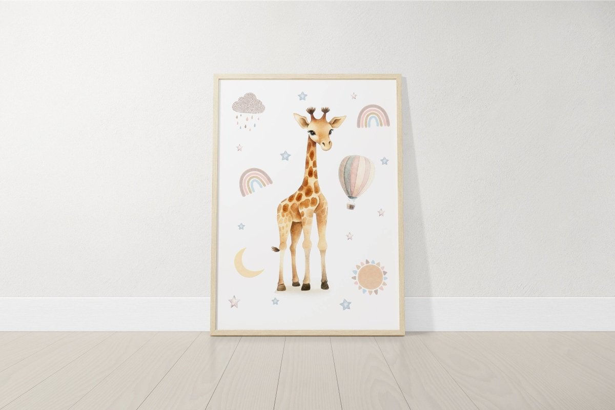 Personalised Safari Animal Prints | Set of 3 Boho Nursery Wall Art for Baby’s Room - RoseRowanDesign -