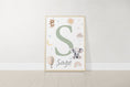 Load image into Gallery viewer, Personalised Safari Animal Prints | Set of 3 Boho Nursery Wall Art for Baby’s Room - RoseRowanDesign -