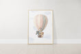 Load image into Gallery viewer, Personalised Safari Name Prints | Hot Air Balloon & Rainbow | Set of 3 Baby Boy Decor - RoseRowanDesign - Wall Art
