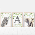Load image into Gallery viewer, Personalised Safari Name Prints | Jungle Theme | Set of 3 Nursery Decor - RoseRowanDesign - Wall Art