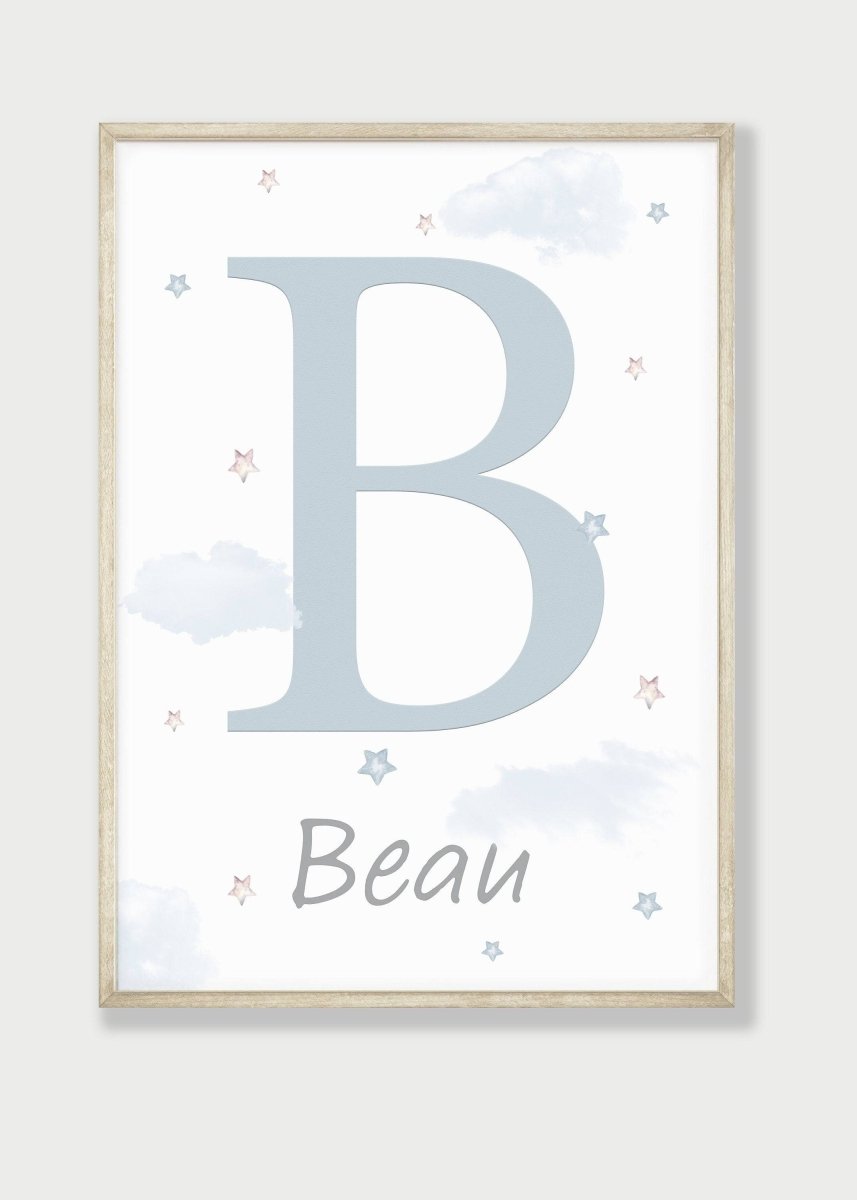 Personalised Safari Nursery Print | Hot Air Balloon and Stars Wall Art for Girls' Bedroom - RoseRowanDesign - Wall Art