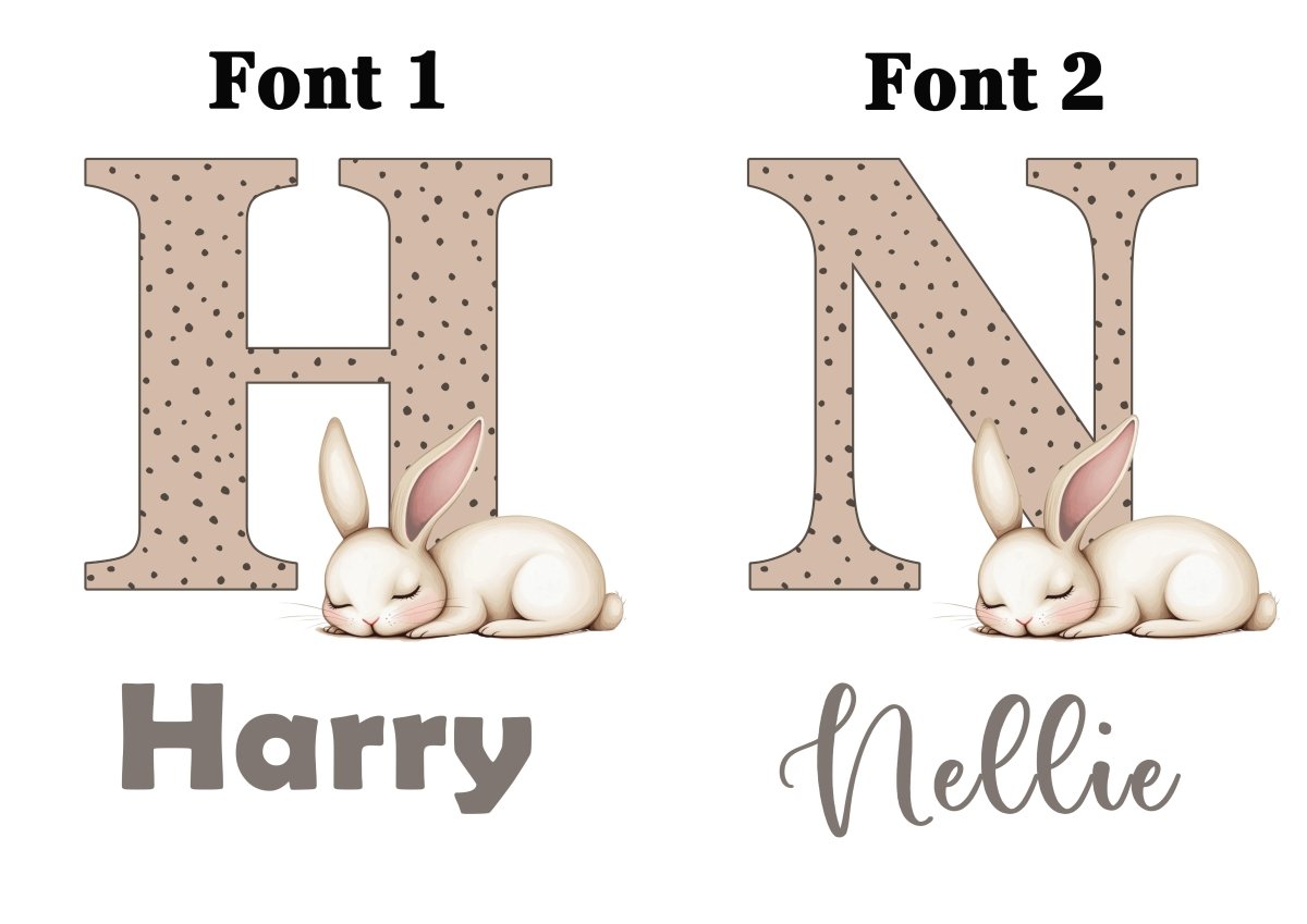 Personalised Set of 3 Bunny Prints | Wall Art for Nursery, Bedroom or Playroom - RoseRowanDesign - Wall Art