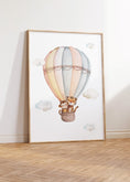 Load image into Gallery viewer, Personalised Set of 3 Safari Animal Prints for Nursery, Kids Bedroom or Playroom - Custom Initial for Baby's Room - Hot Air Balloon, Boat - RoseRowanDesign -