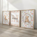 Load image into Gallery viewer, Personalised Teddy Bear Nursery Print Set - Custom Name Wall Art for Baby Room Decor - RoseRowanDesign -