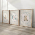 Load image into Gallery viewer, Personalised Teddy Bear Nursery Prints – Blue Monogram Wall Art Set - RoseRowanDesign -
