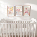 Load image into Gallery viewer, Personalised Unicorn Nursery Print Set – Pink Rainbow - RoseRowanDesign -